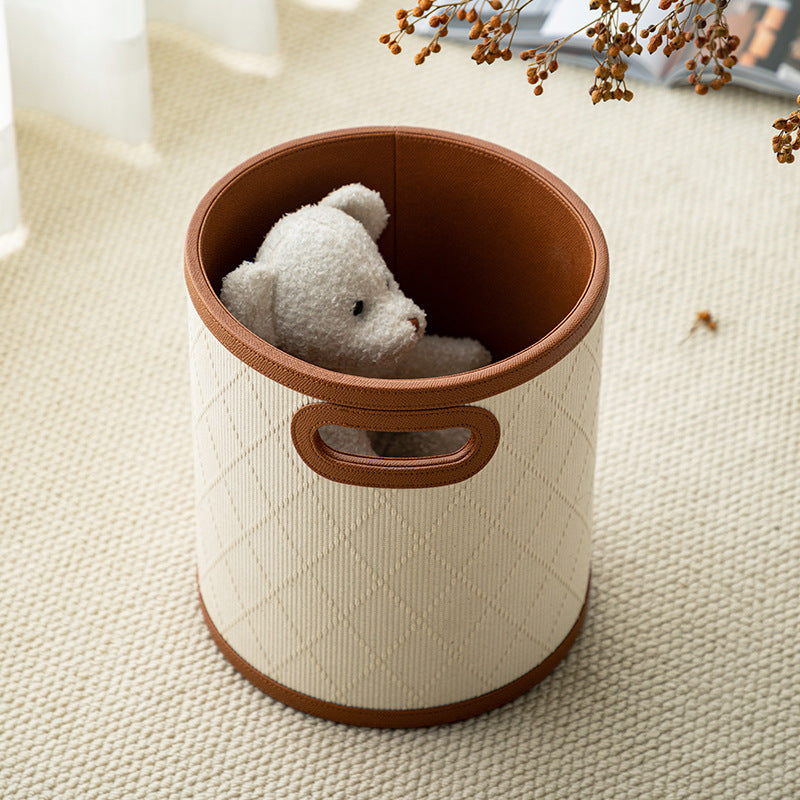 Round Woven Storage Basket – Beige & Brown Berriscent