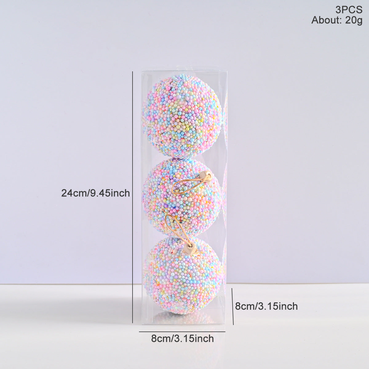 Sugarplum Dreams Collection Christmas Tree Baubles – Set of 3 (8 cm)