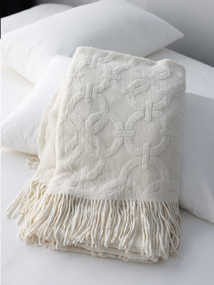 Interlock Chain Knit Throw Blanket Berriscent