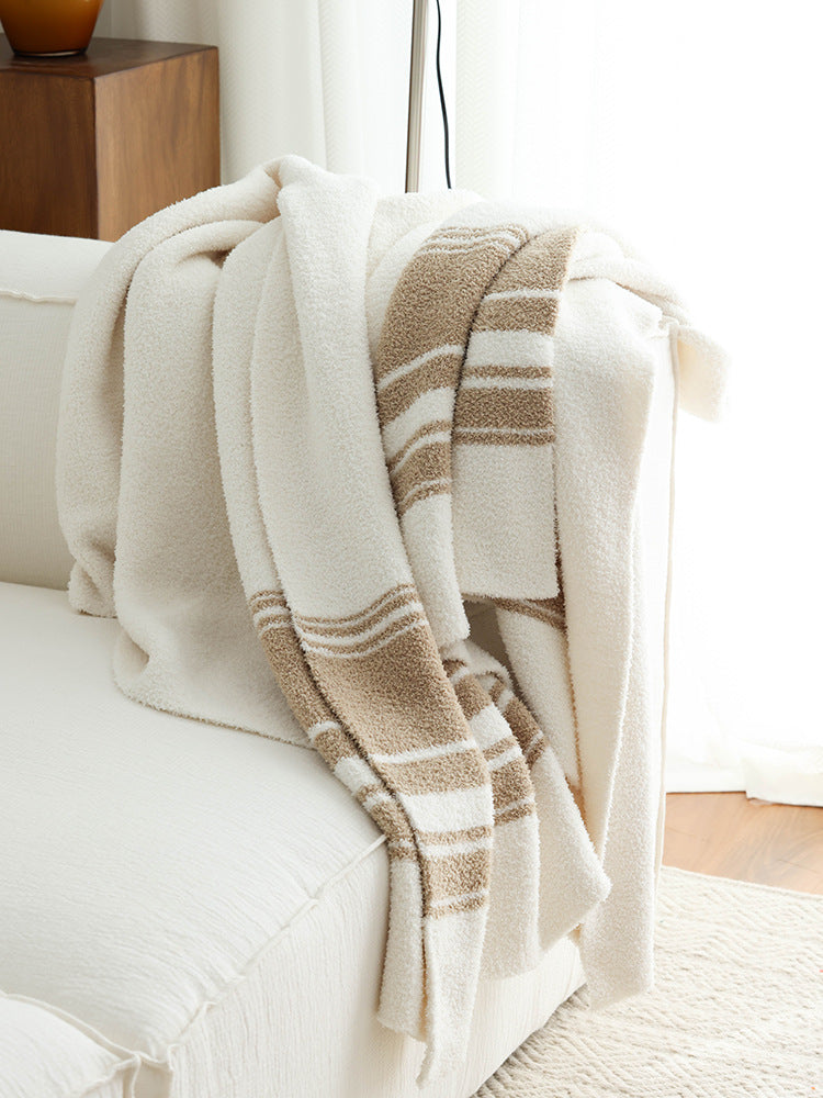 Soft Acrylic Throw Blanket – Plush Striped Design Berriscent