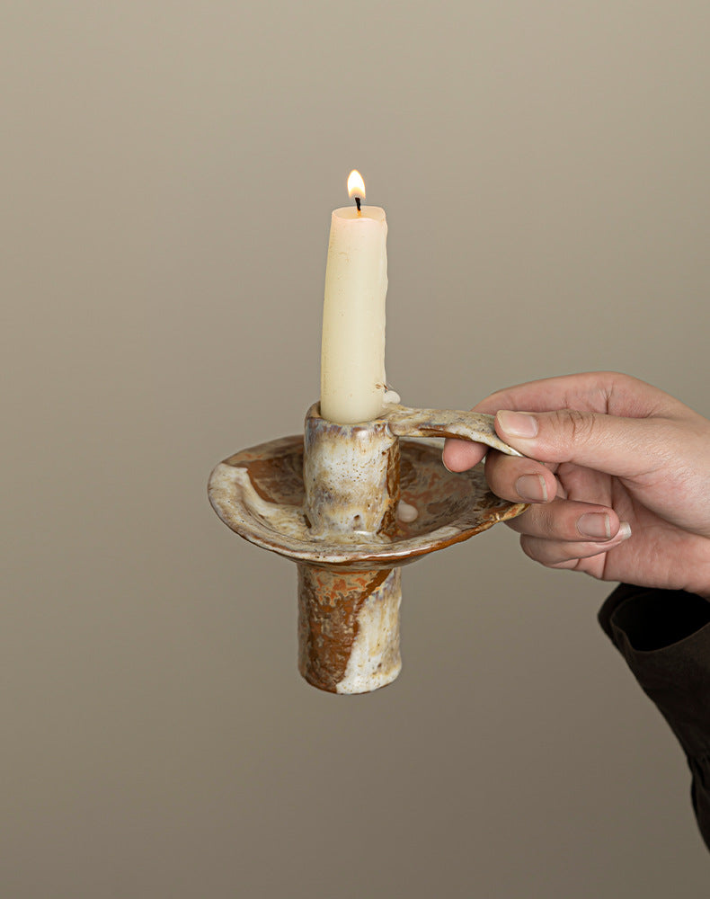 Rustic Glaze Ceramic Candle Holder Berriscent