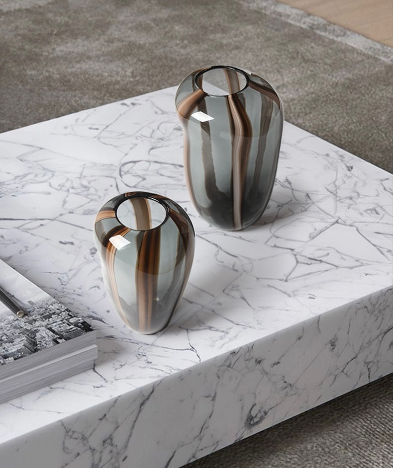 Cascade Smoke Striped Glass Vase Collection Berriscent