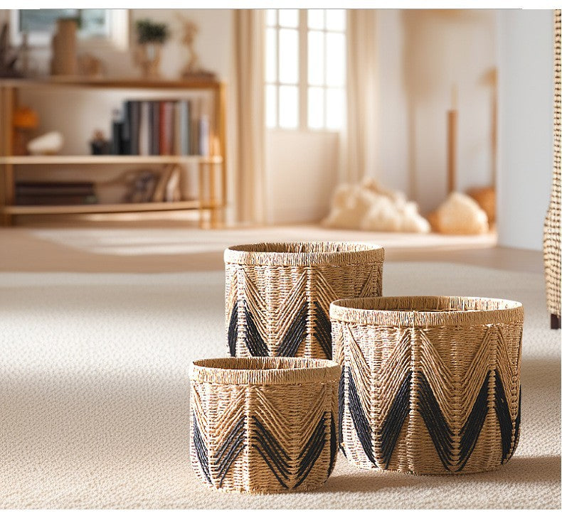 Handwoven Chevron Basket Berriscent