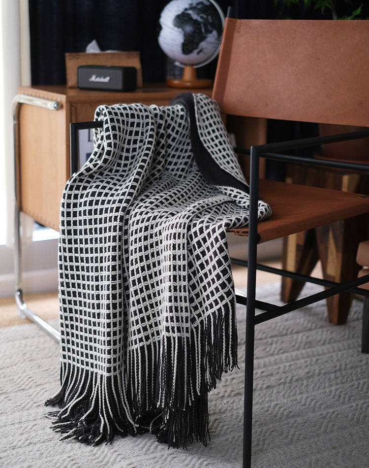 Axis Waffle Knit Throw Blanket Berriscent