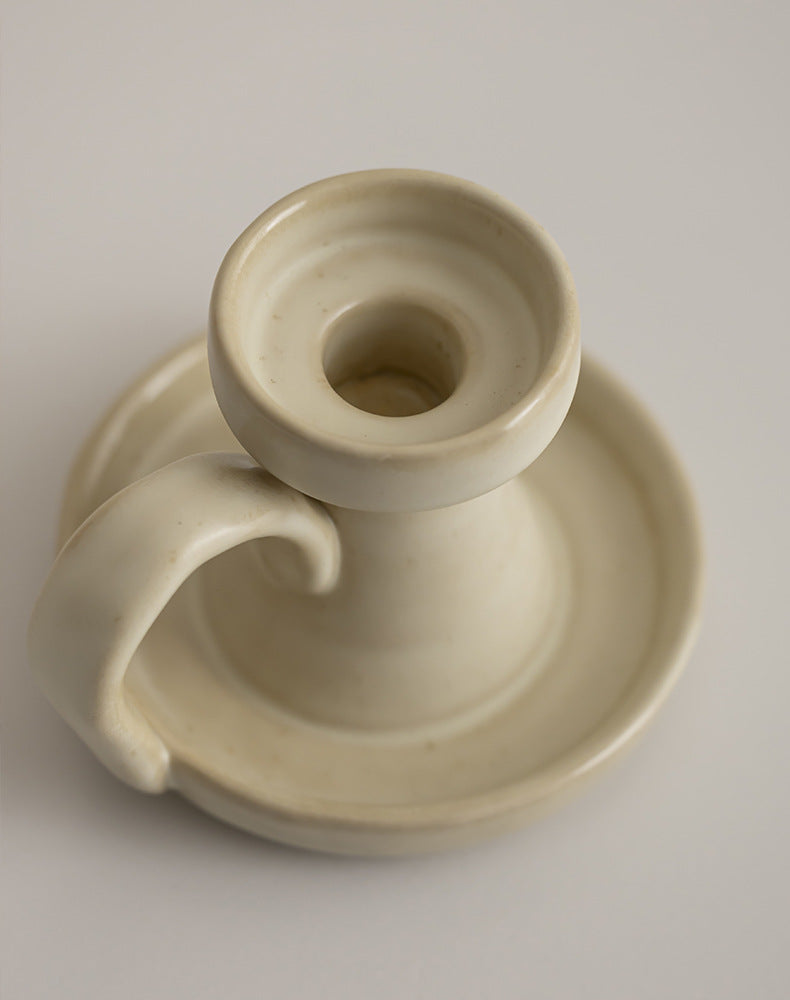 Classic Handle Ceramic Candle Holder Berriscent