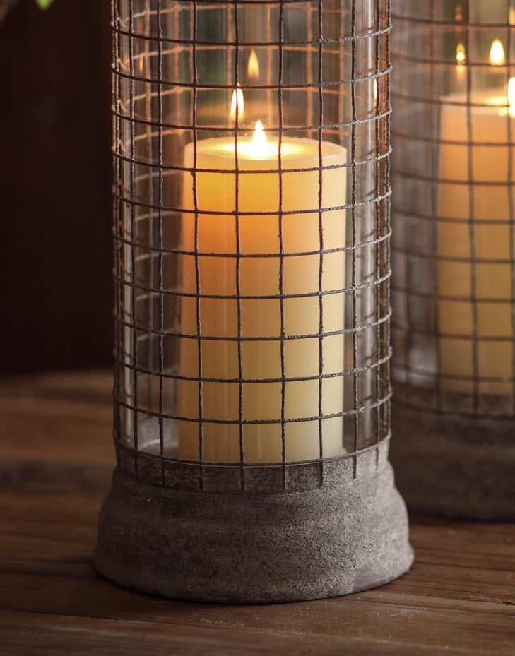Rustic Aged Metal Cage Lantern – Tall Vintage Candle Holder Berriscent
