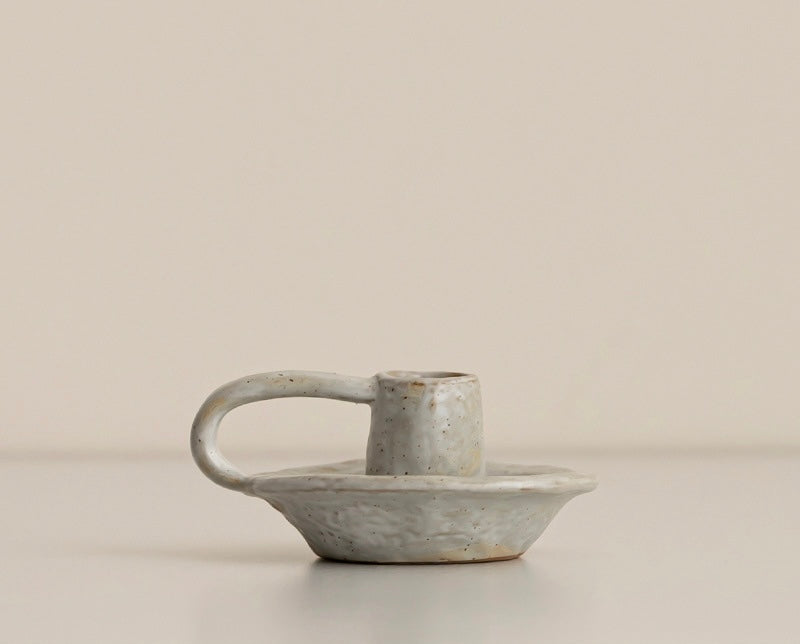 Handcrafted Ceramic Candle Holder – Speckled Ivory Berriscent
