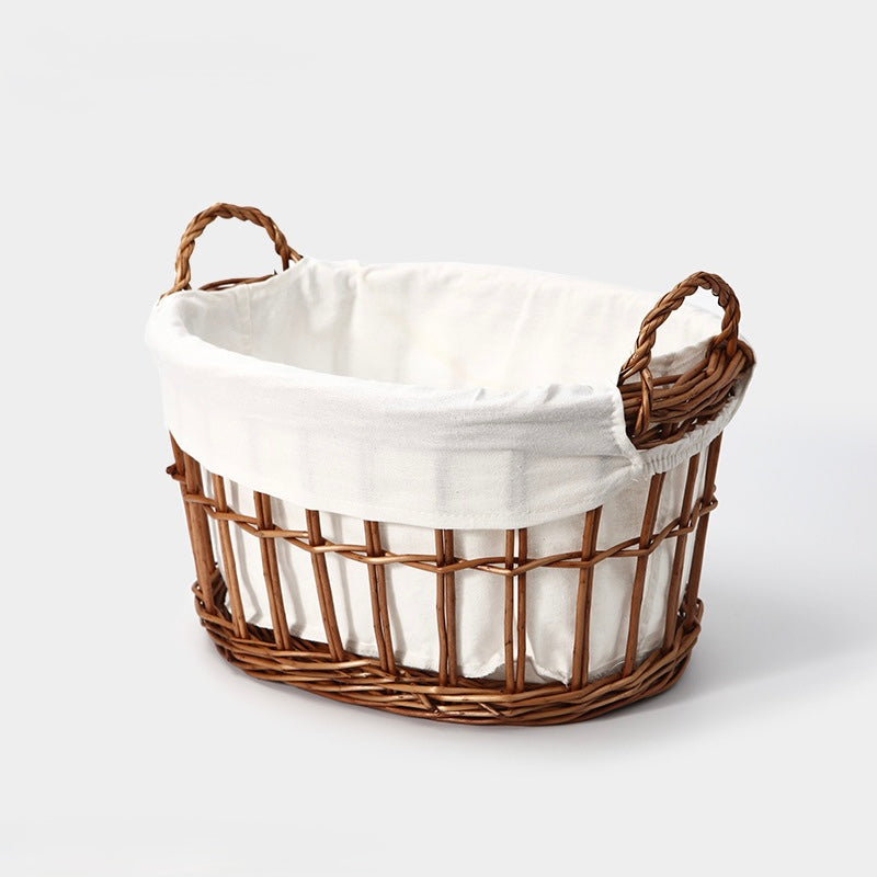 Wicker Storage Basket with Cotton Lining Berriscent