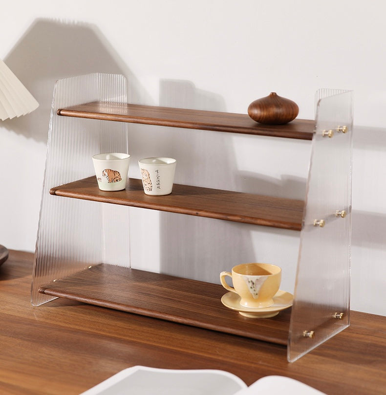 Lumière Three-Tier Acrylic & Wood Organizer Berriscent