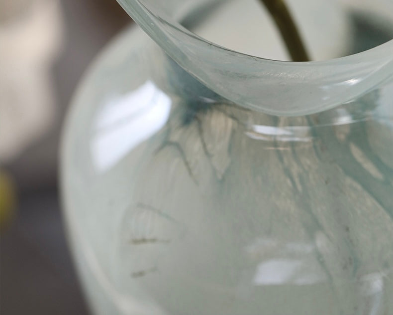 Aqua Veil Handcrafted Glass Vase Berriscent