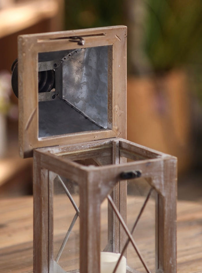 Rustic Wood & Metal Lantern Berriscent
