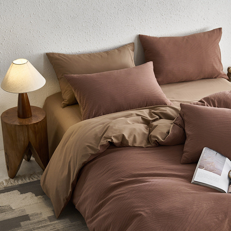 Serene Loom Long-Staple Cotton Brushed Bedding Set Berriscent