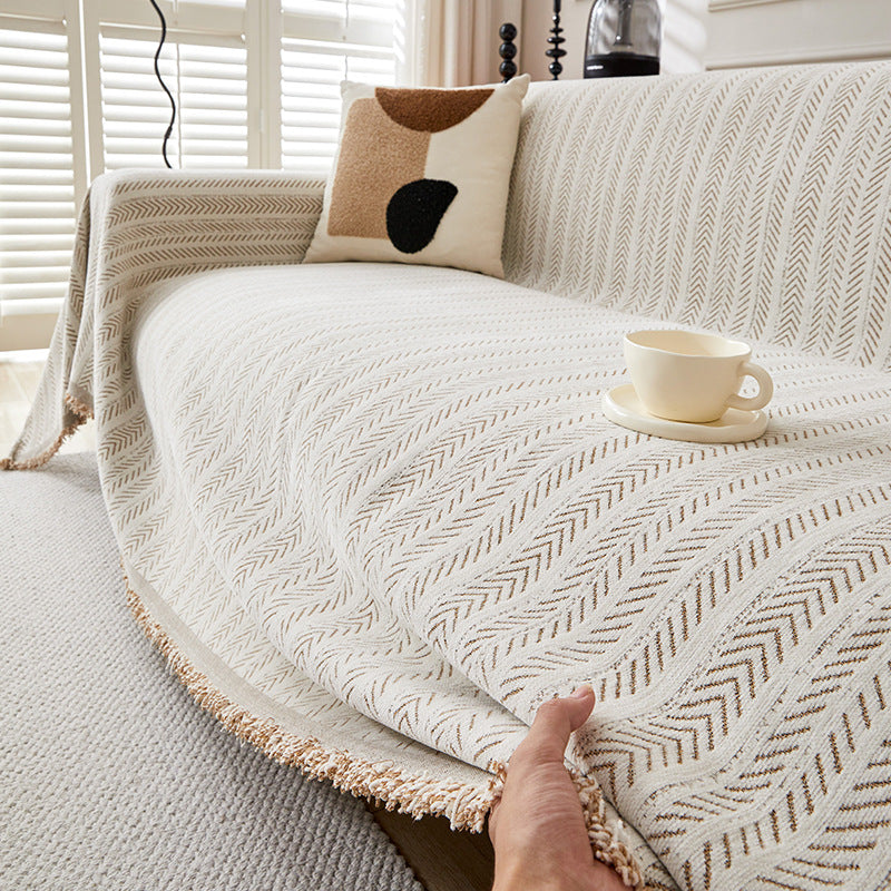 Herringbone Chenille Sofa Cover Berriscent