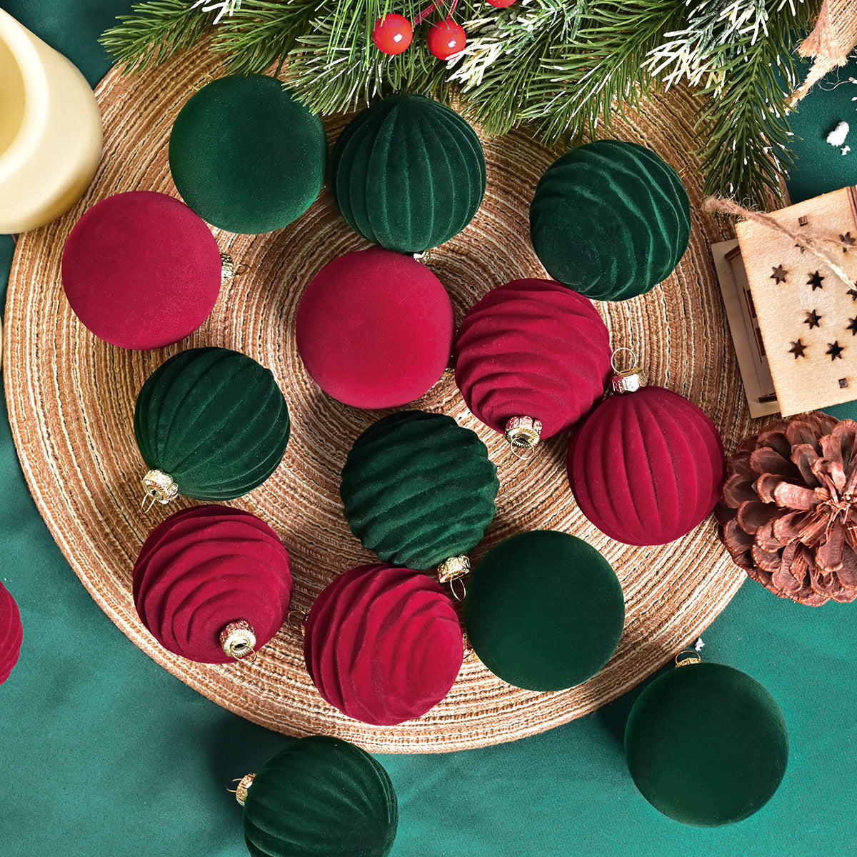 Velour Noel Collection Christmas Baubles Berriscent