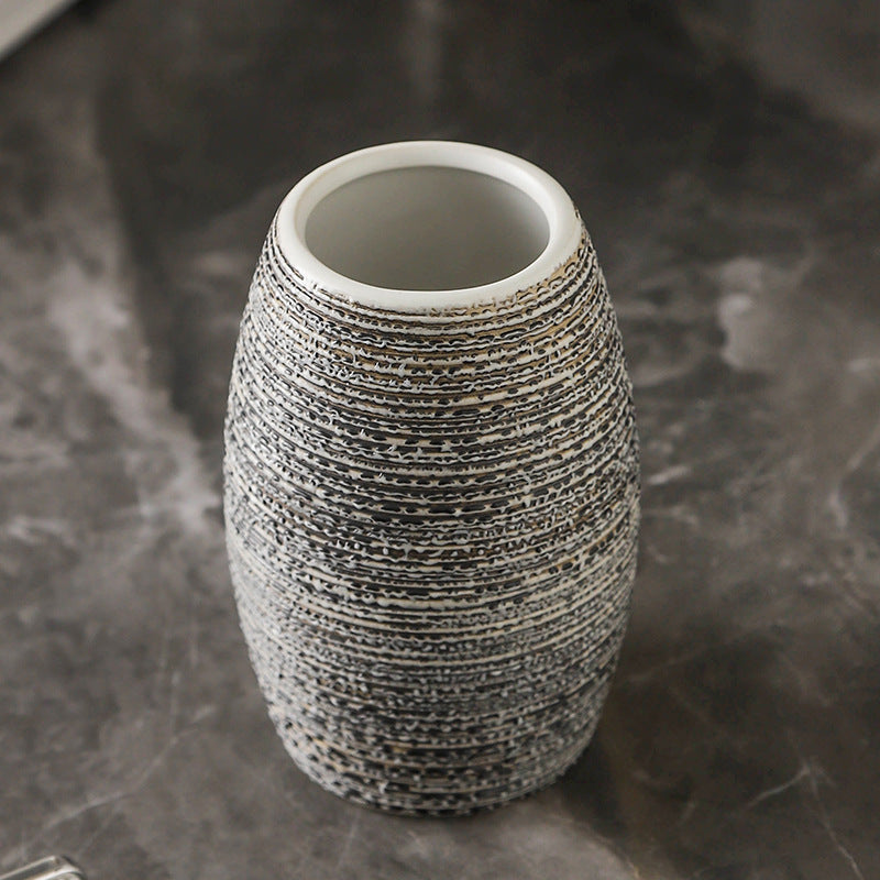 Obsidian Texture Ceramic Bathroom Set Berriscent