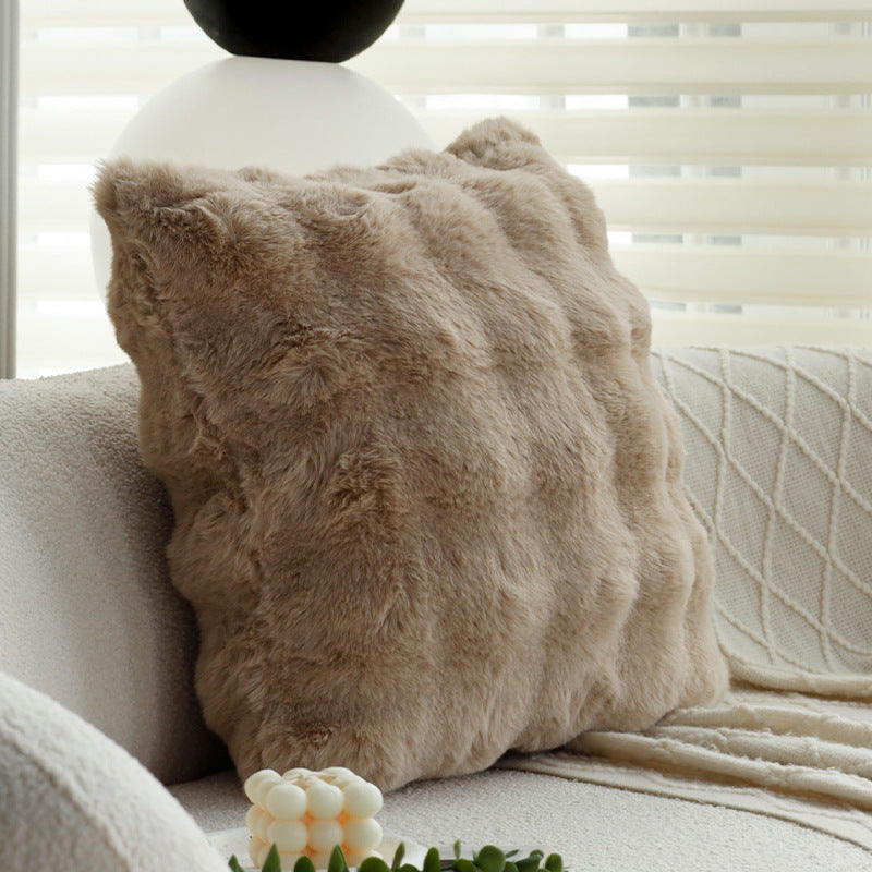 Velvet Dune Cushion | Faux Fur Decorative Pillowcase Berriscent