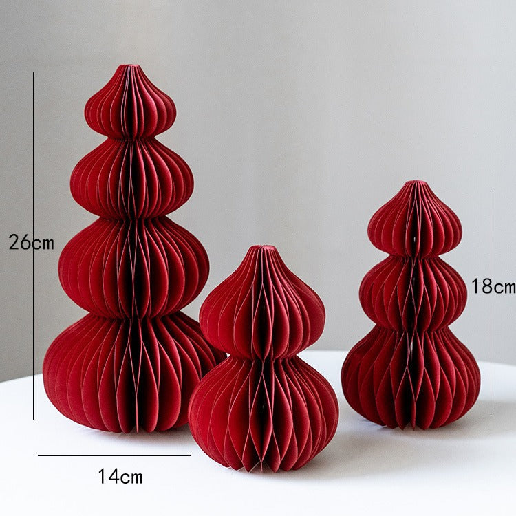 Elegant Foldable Paper Christmas Trees – 3D Holiday Decoration Set