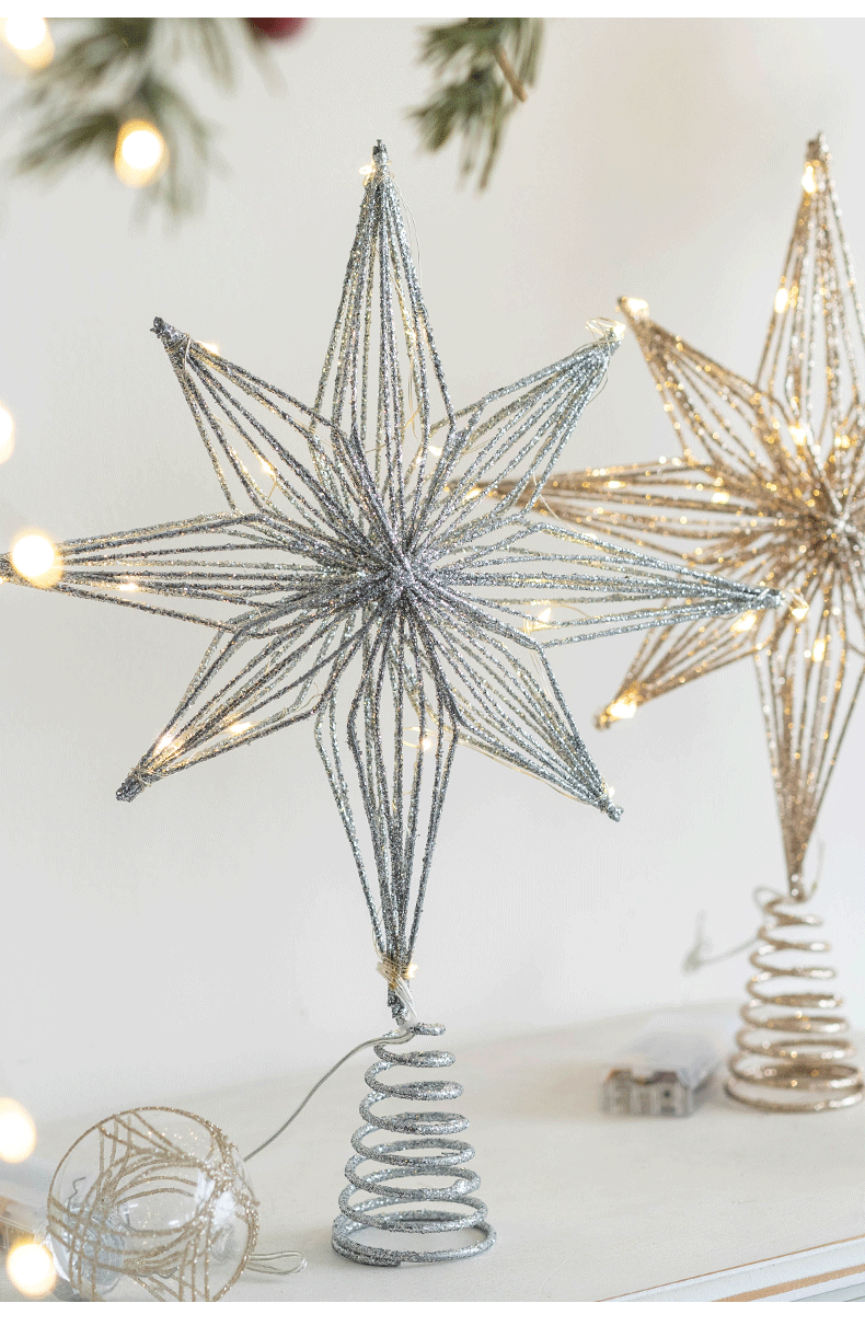 Starlight Elegance — LED Christmas Tree Topper Star