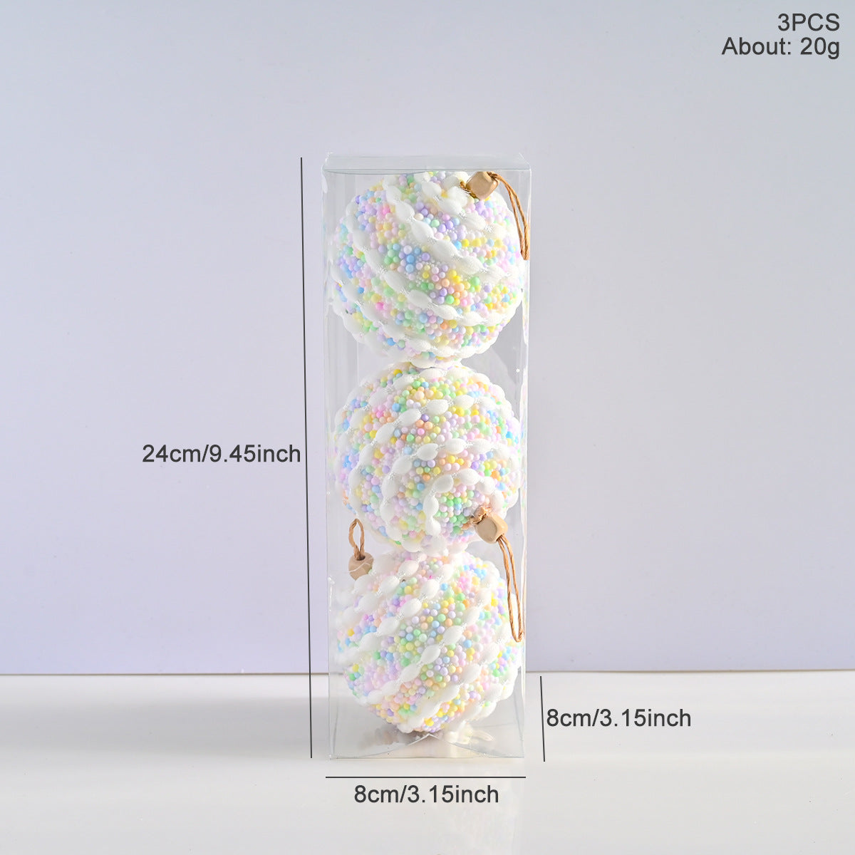 Sugarplum Dreams Collection Christmas Tree Baubles – Set of 3 (8 cm)