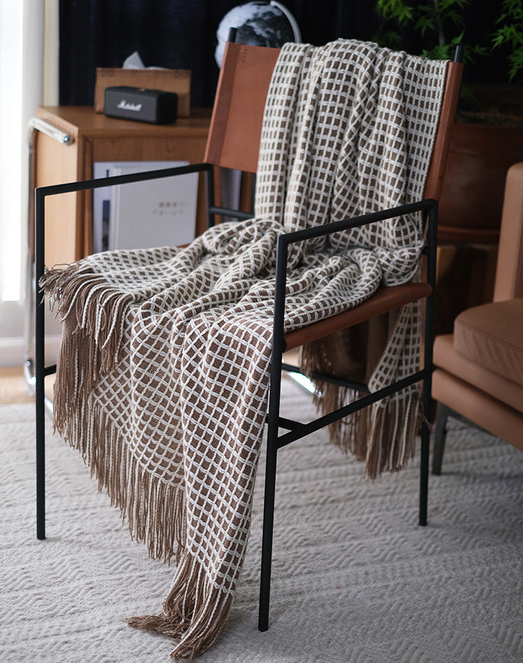 Axis Waffle Knit Throw Blanket Berriscent