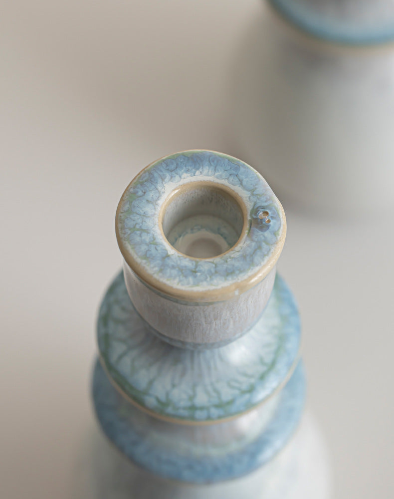 Azure Crest Ceramic Candle Holder Berriscent