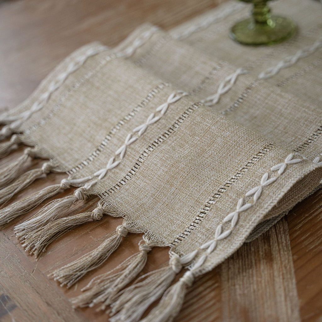 The Woven Path | Tassel Table Runner