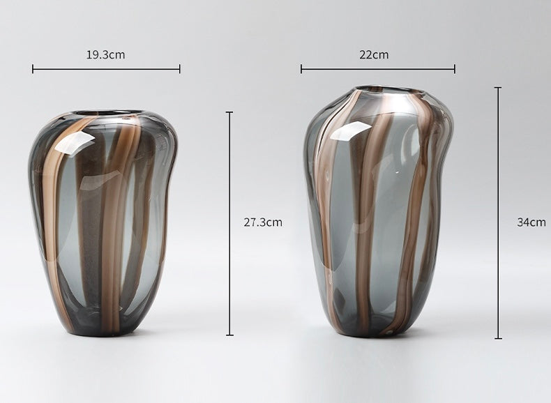 Cascade Smoke Striped Glass Vase Collection Berriscent