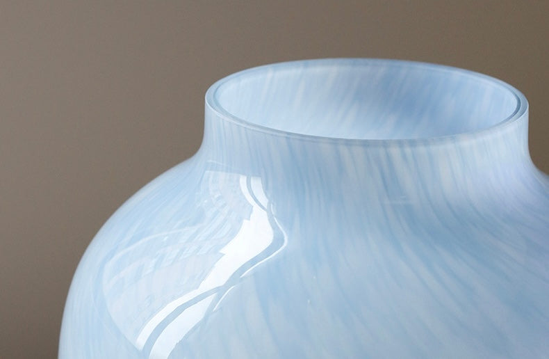 Hand-Blown Pastel Marbled Glass Vase Berriscent