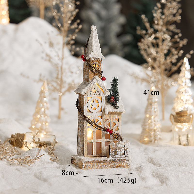Snowy Wooden Christmas Village – LED Light Set