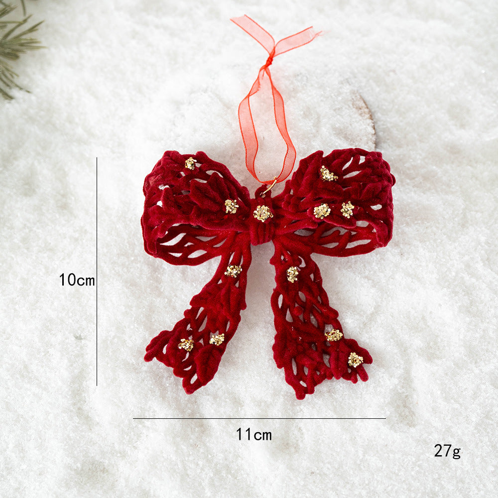 Velvet Red & Gold Christmas Ornament Set – 10 Pieces
