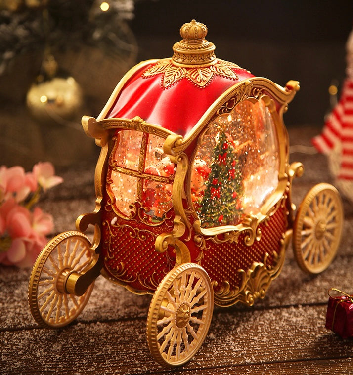 Royal Christmas Carriage Snow Globe with Lights & Music Berriscent