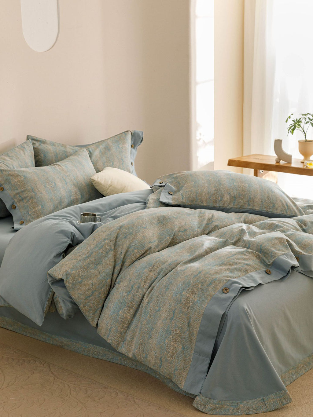 Celestial Weave Brushed Cotton Bedding Set Berriscent
