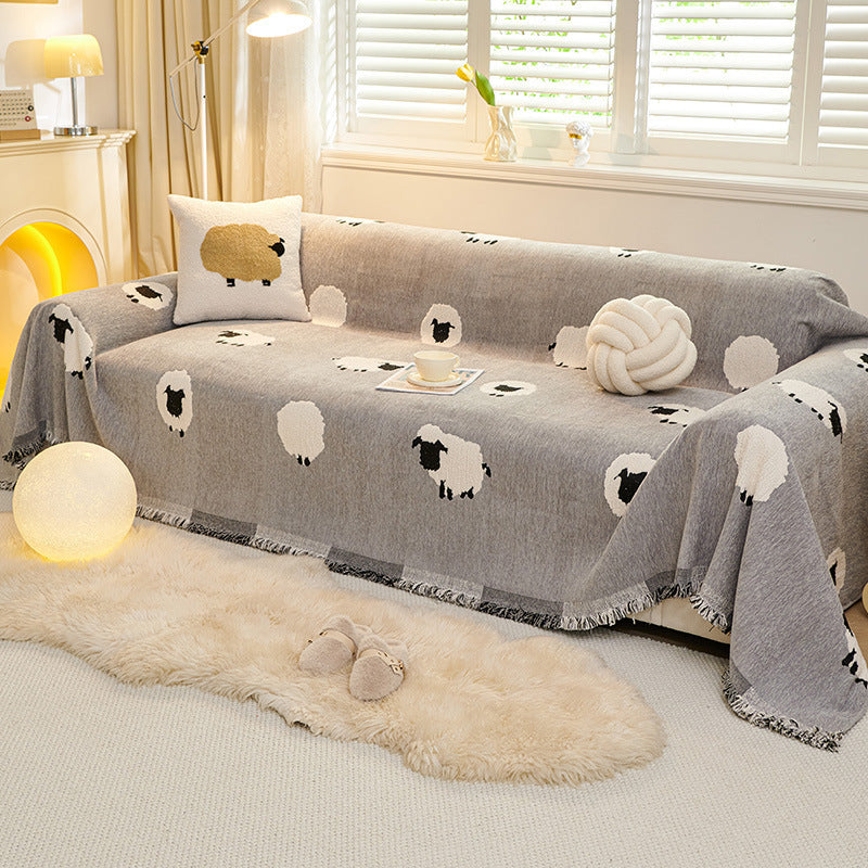 Dreamy Sheep Chenille Sofa Cover Berriscent