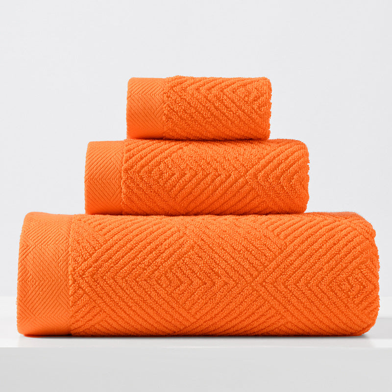 Textured Cotton 3-Piece Towel Set Berriscent