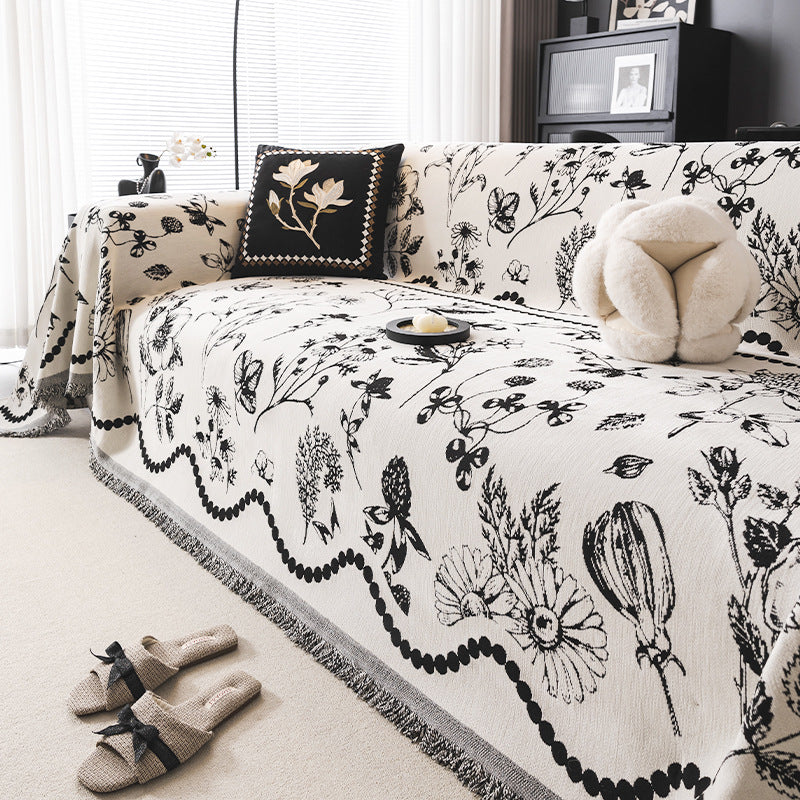 Botanical Harmony Chenille Sofa Cover Berriscent