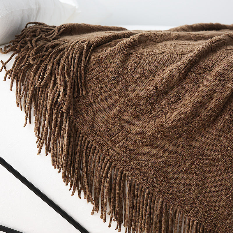Interlock Chain Knit Throw Blanket Berriscent