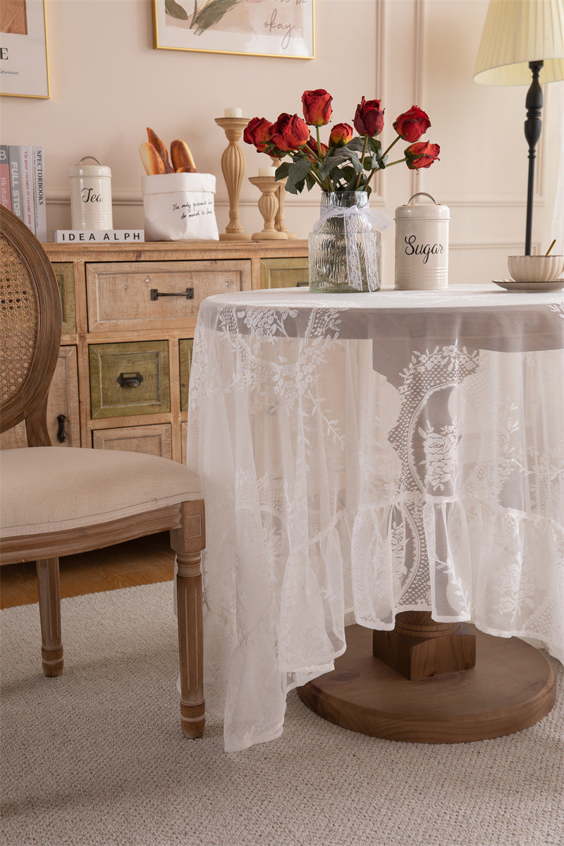 Vintage Lace Whisper Tablecloth | Elegant Sheer Dining Décor Berriscent
