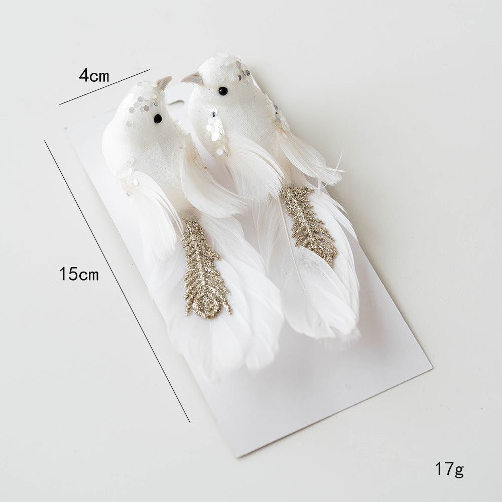 Enchanted Feathered Birds – Pair Ornaments