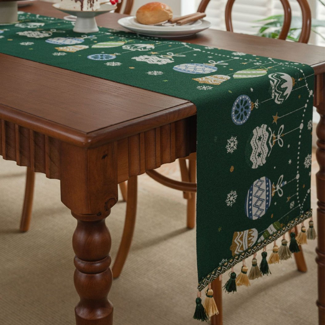 Nordic Noel Embroidered Christmas Table Runner Berriscent