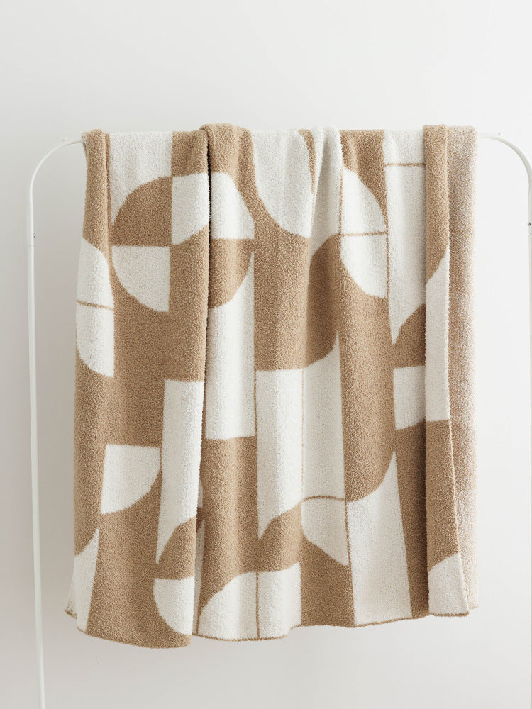 Soft Geometry Throw Blanket — Sand & Ivory Berriscent