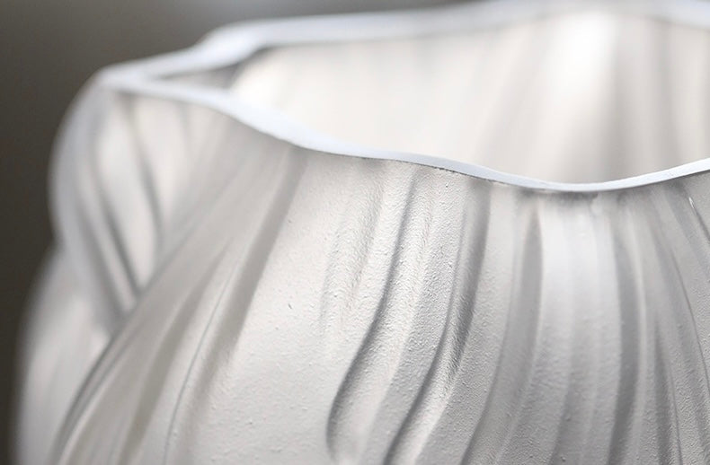 Wavy Frosted Art Glass Vase Berriscent