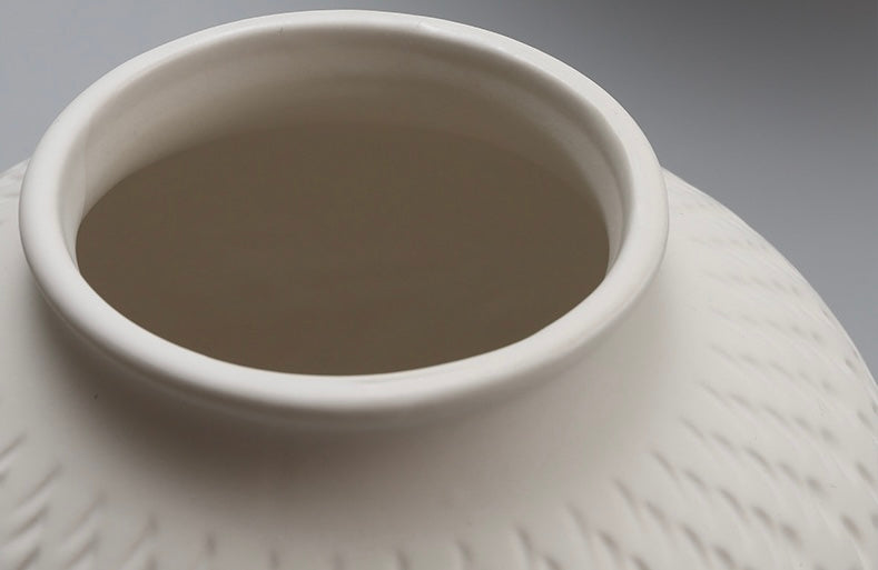 Textured White Ceramic Vase Collection Berriscent