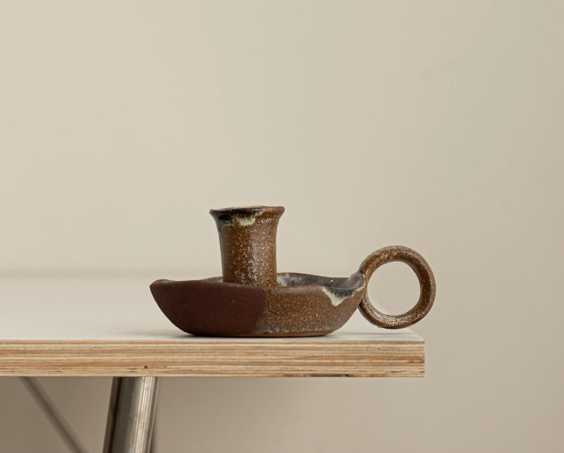 Rustic Glaze Ceramic Candle Holder Berriscent