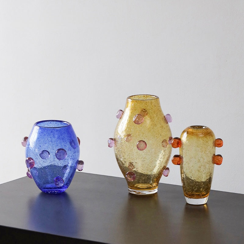 Artisanal Bubble-Glass Vase Collection Berriscent