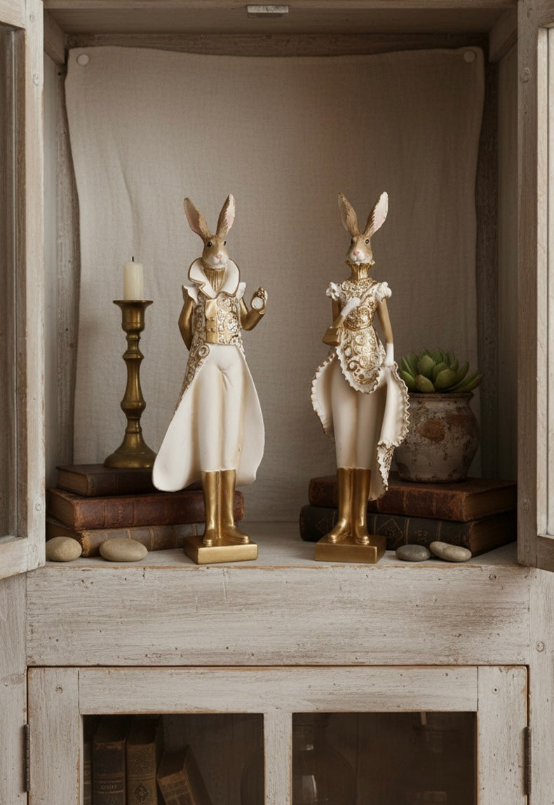 Aristocratic Rabbit Figurine – Decorative Sculpture Berriscent