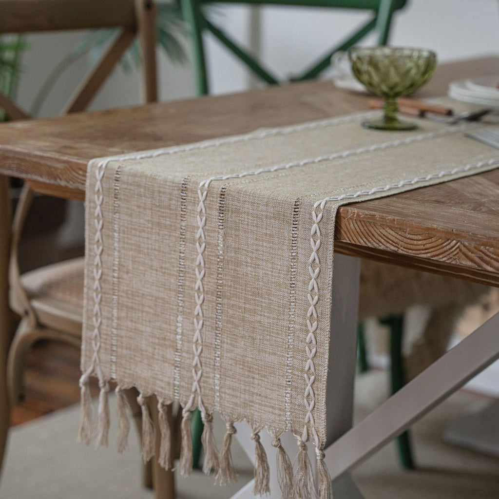 The Woven Path | Tassel Table Runner