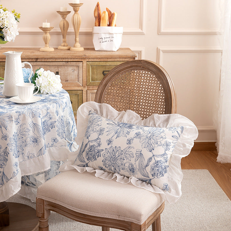 Charming Bloom Ruffled Cotton Cushion Berriscent