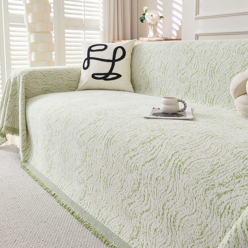 Woven Wave Chenille Sofa Cover Berriscent