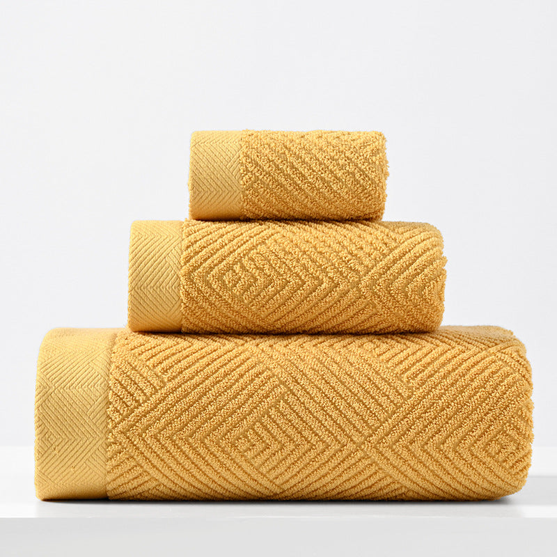Textured Cotton 3-Piece Towel Set Berriscent