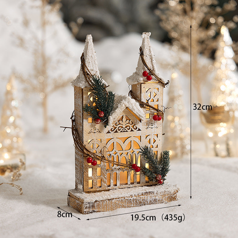 Snowy Wooden Christmas Village – LED Light Set